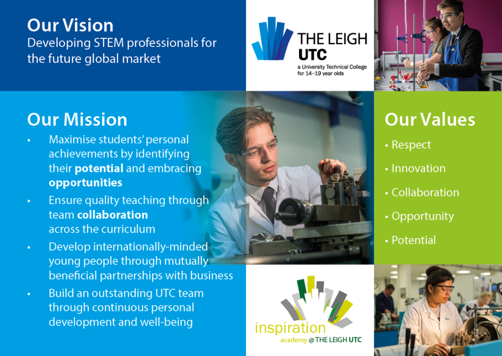 The Leigh UTC. Our Vision, Our Mission, Our Values.